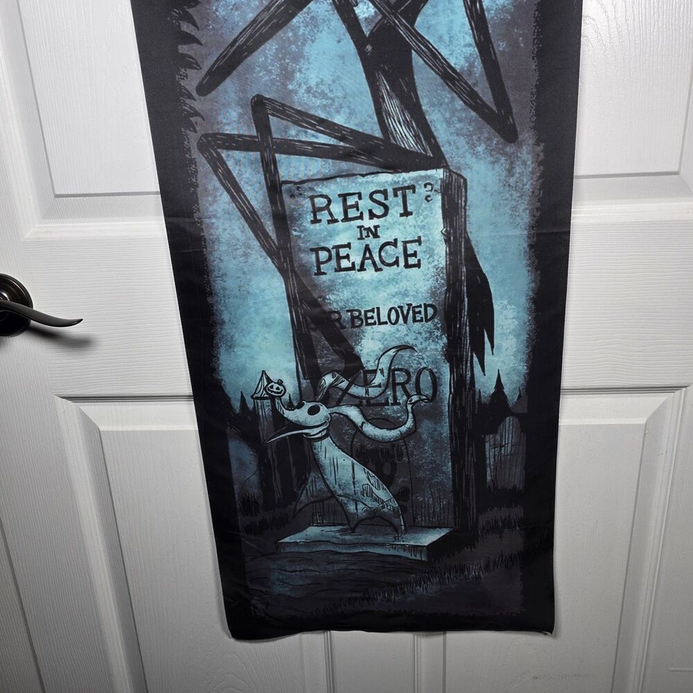 Disney Tim Burton’s The Nightmare Before Christmas Zero Hanging Banner Flag - Picture 2 of 3